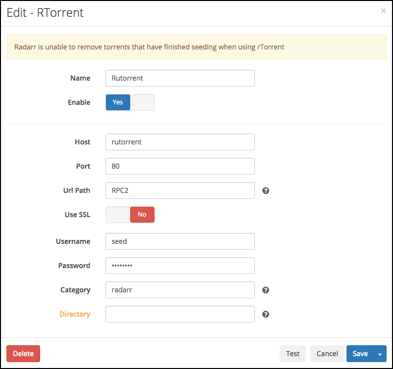 Radarr ruTorrent Downloader